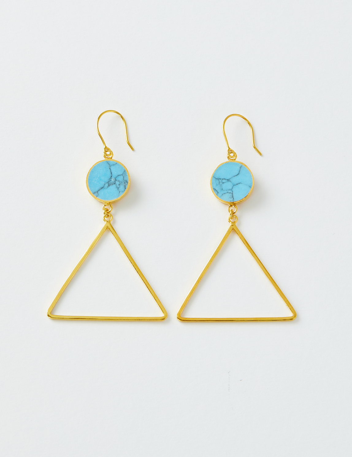 Turquoise Triangle Earrings