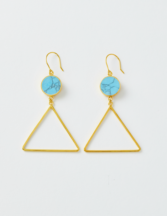 Turquoise Triangle Earrings
