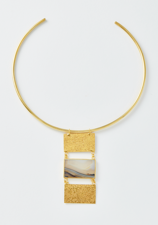 Agate and Gold Choker