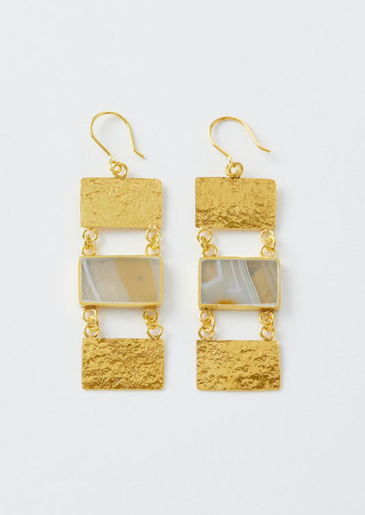 Agate and Gold Earrings