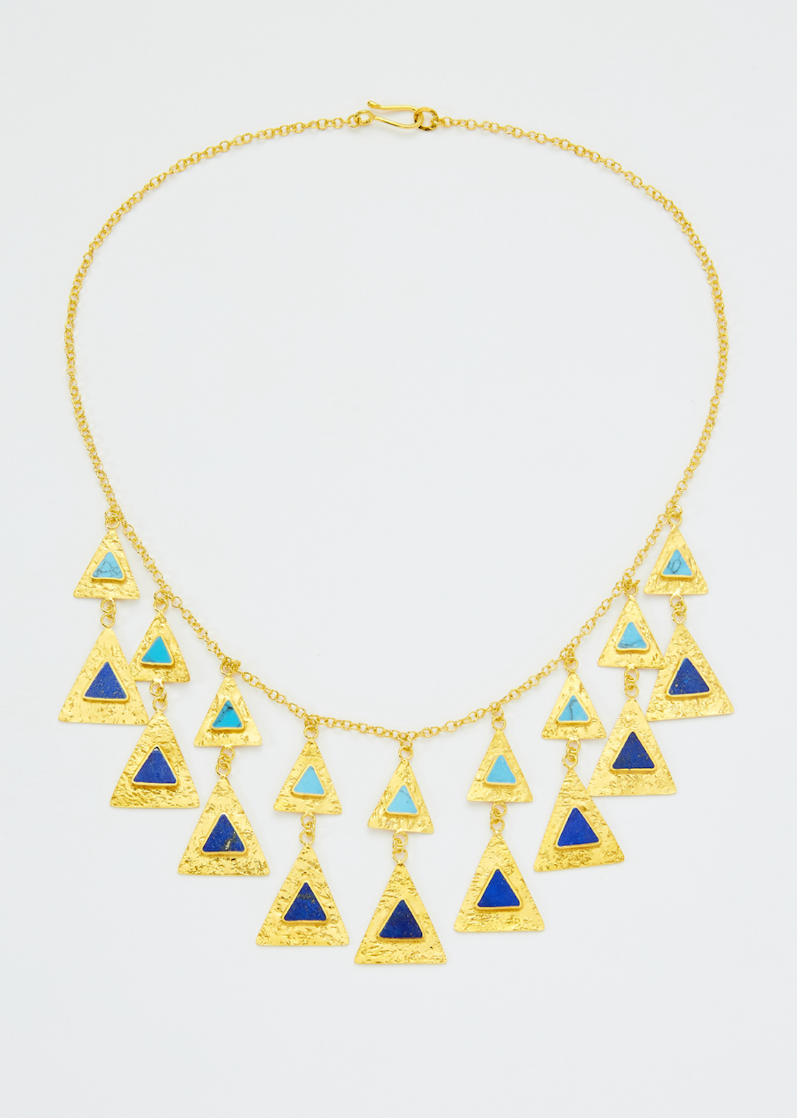 Lapis and Turquoise Triangle Necklace